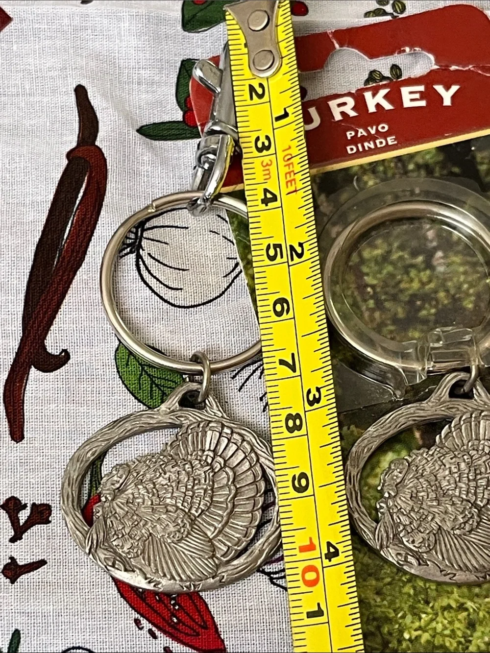 Turkey Key Chain Set - Silver Turkey Key & Card Holder